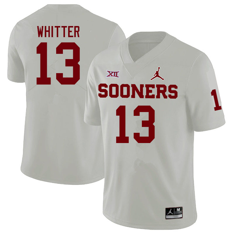 Men #13 Shane Whitter Oklahoma Sooners College Football Jerseys Sale-White - Click Image to Close